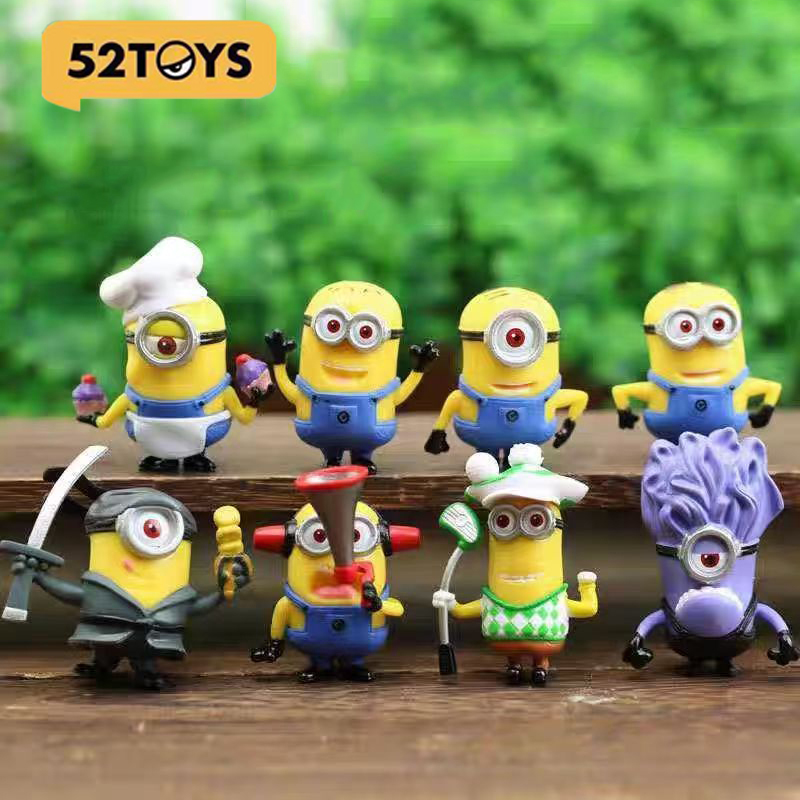 Car Accessories Oman - 8 Pcs/1set 52TOYS Minions Cartoon Cute